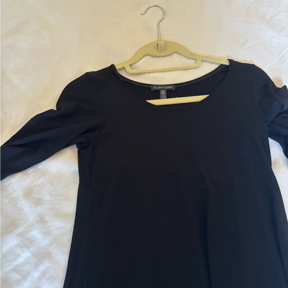 Eileen Fisher Black Crew Neck Top